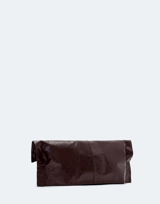 AllSaints Lutece pochette pliée rouge bordeaux, 3 de 3