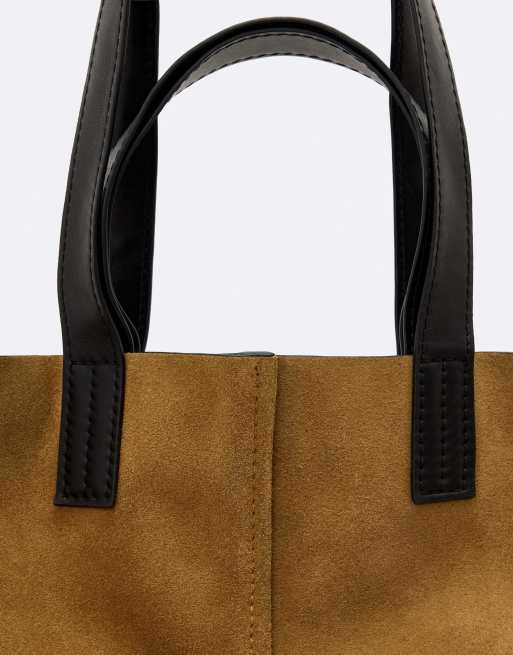 AllSaints Lutece Wildleder-Tasche in warmem Olivbraun, 2 von 6
