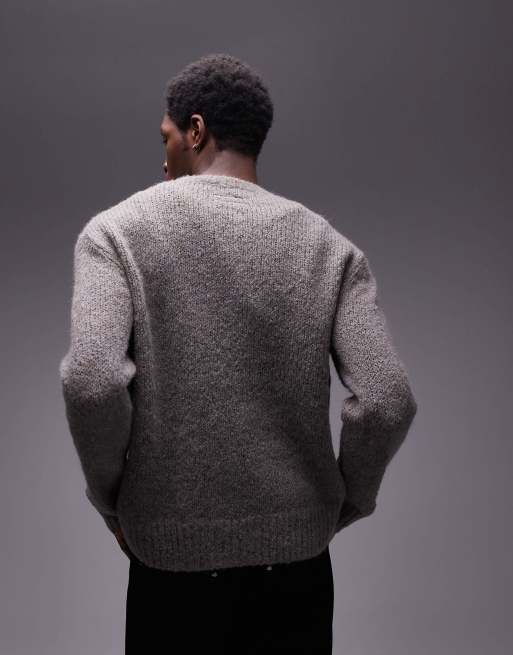 AllSaints Luvheart knit sweater in gunmetal gray | ASOS