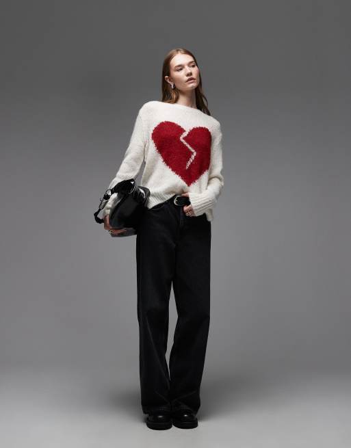 AllSaints – Luvheart – Kremowo-czerwony sweter, 2 z 4
