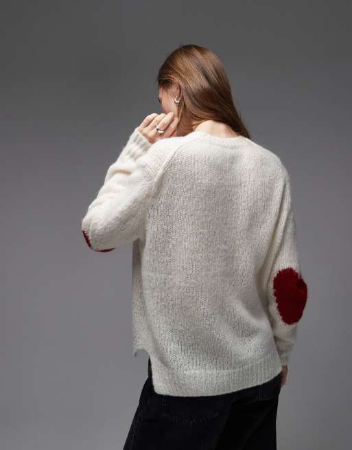 AllSaints – Luvheart – Kremowo-czerwony sweter, 3 z 4