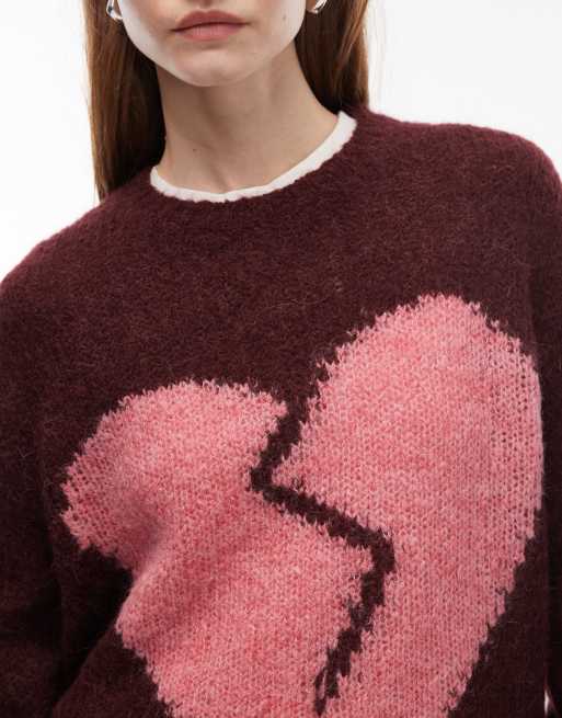 AllSaints – Luvheart – Röd och rosa tröja med rund halsringning, 3 av 4