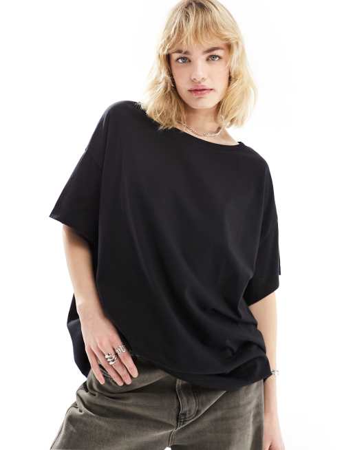 AllSaints Lydia slouchy t-shirt in black | ASOS