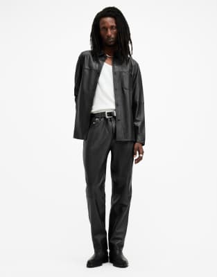 Allsaints Lynch Leather Trousers In Black - Asos Trousers New In 1st November 2024