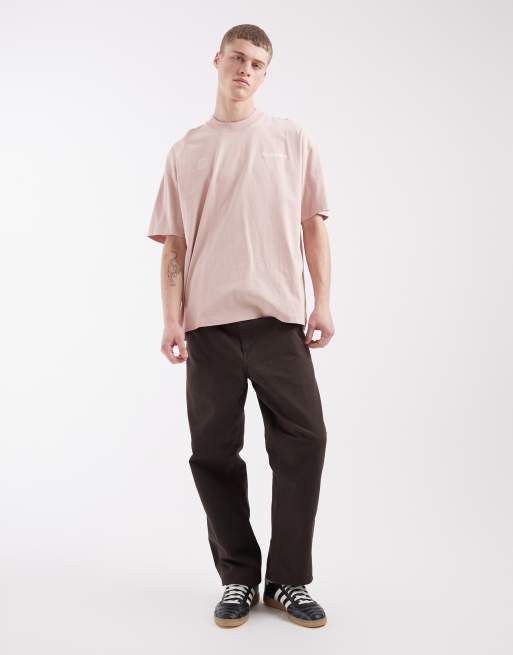 AllSaints - Lyserød T-shirt med emblemlogo og print på ryggen, 2 af 5