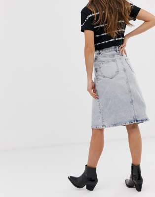 allsaints denim skirt