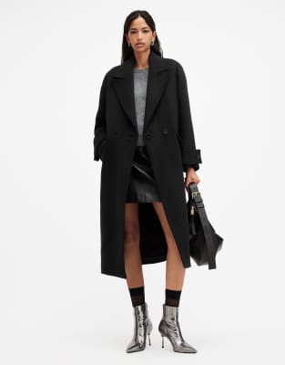 AllSaints - Mabel - Mantel in Schwarz