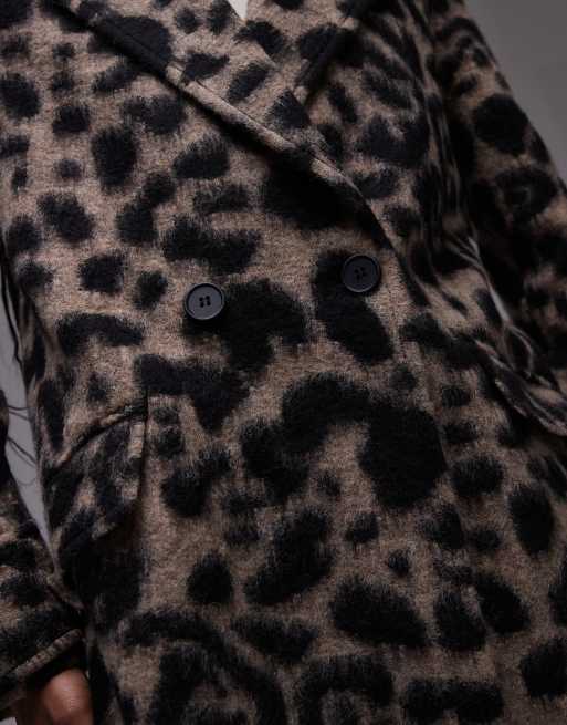 AllSaints Mabel wool blend coat in leopard | ASOS