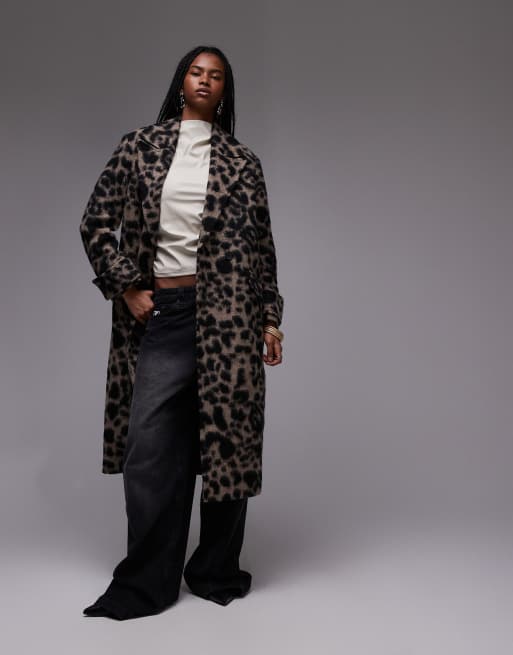 AllSaints Mabel wool blend coat in leopard | ASOS