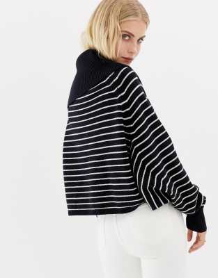 all saints striped sweatshirt