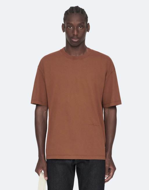 AllSaints Maddox t-shirt à manches courtes col rond orange rouille, 5 de 7