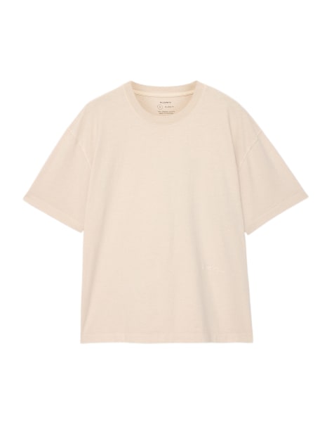 AllSaints Maddox t-shirt à manches courtes col rond taupe blanc - view 1