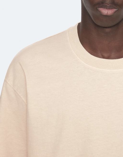 AllSaints Maddox t-shirt à manches courtes col rond taupe blanc, 3 de 7