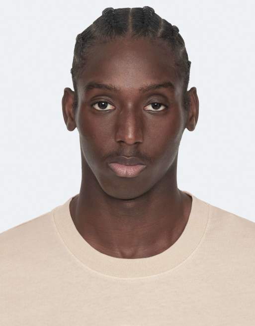 AllSaints Maddox t-shirt à manches courtes col rond taupe blanc, 4 de 7