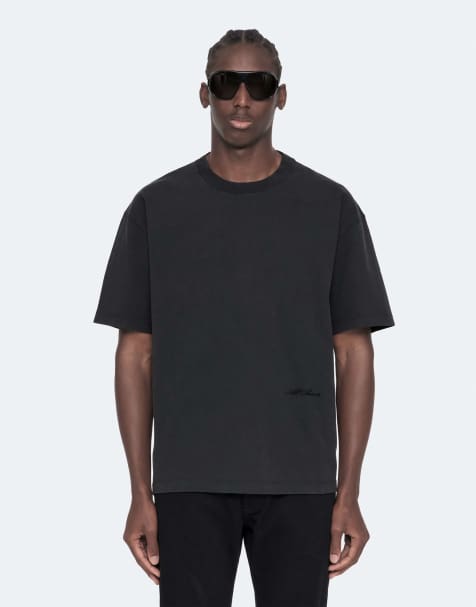 AllSaints Maddox t-shirt à manches courtes ras de cou noir délavé - view 1