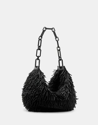 AllSaints Madea chain bag with beads in black