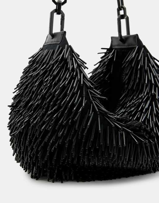 Allsaints Madea chain bag with beads in black, 2 of 4