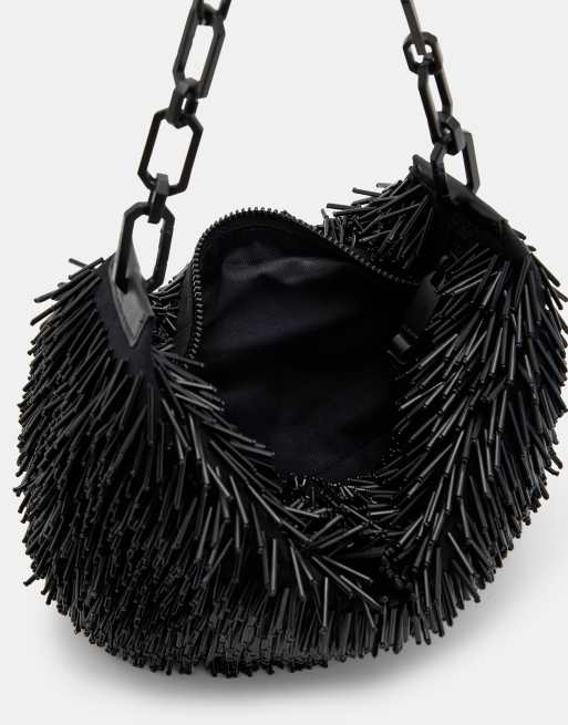 Allsaints Madea chain bag with beads in black, 3 of 4