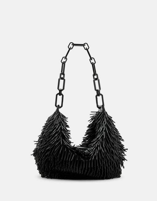 Allsaints Madea chain bag with beads in black, 4 of 4