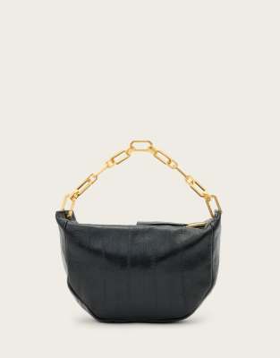 AllSaints - Madea - Kleine Eel-Tasche in Schwarz