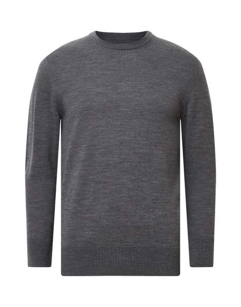 AllSaints - Maes merino trui met ronde hals in monumentengrijs - view 1