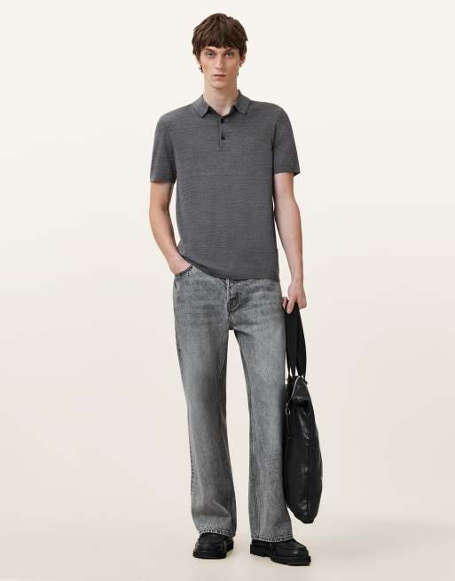 AllSaints - Maes - Polo sans manches en laine mérinos - Gris monument, 6 de 7