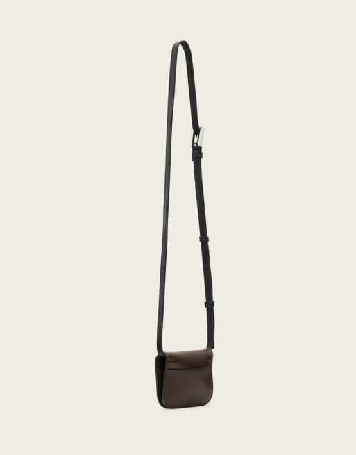 AllSaints - Maeve - Crossbody kaarthouder in fango bruin, 5 van 6