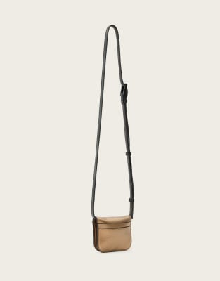 AllSaints - Maeve - Crossbody-Kartenetui in warmem Messing-Gelb