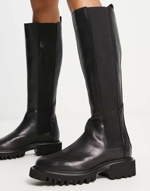 AllSaints - Maeve - Leren laarzen zonder sluiting in zwart, 3 van 4