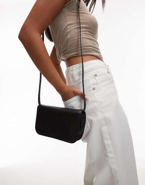 AllSaints maeve wallet lanyard in black - view 1