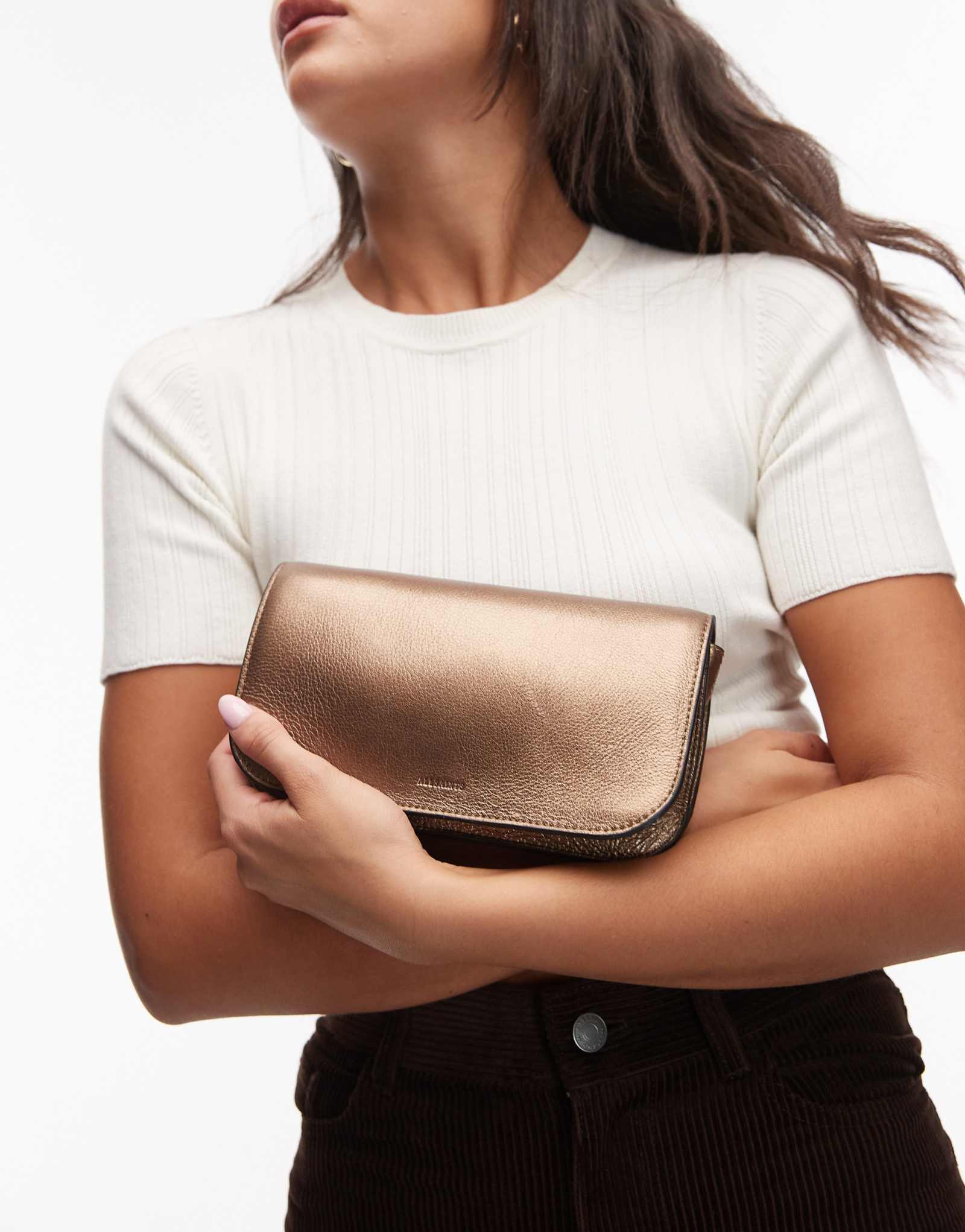 Золотой ремешок для кошелька Allsaints maeve 