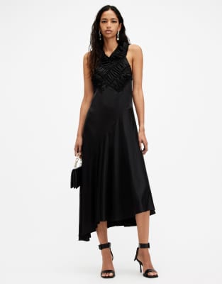 AllSaints Mahree maxi dress in black