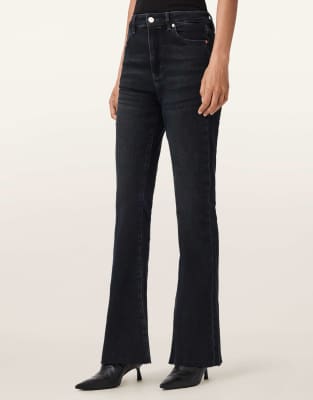 AllSaints - Maisie - Schlagjeans in Blauschwarz