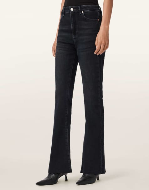 AllSaints – Maisie – Schlagjeans in Blauschwarz - view 1