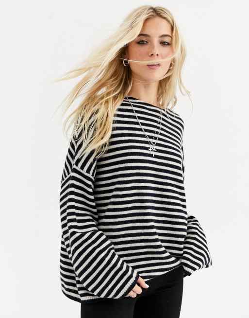 All saints store striped sweatshirt