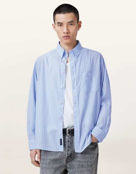AllSaints - Marcel - Overhemd met lange mouwen in blauw - view 1