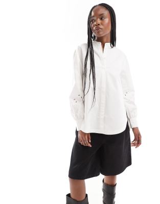  AllSaints Marcie Val shirt with sleeve details in white