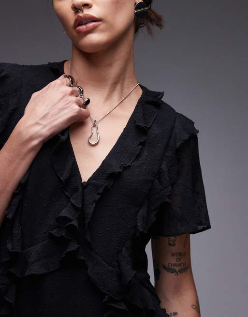 AllSaints – Mari – Czarna sukienka maxi, 3 z 4