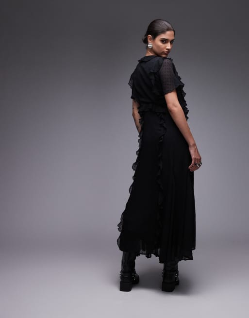 AllSaints - Mari - Robe longue - Noir, 4 de 4