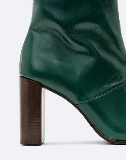 AllSaints Marisa bota alta en verde botella, 4 de 4