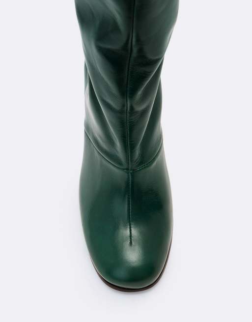 AllSaints Marisa botte haute en vert bouteille, 3 de 4