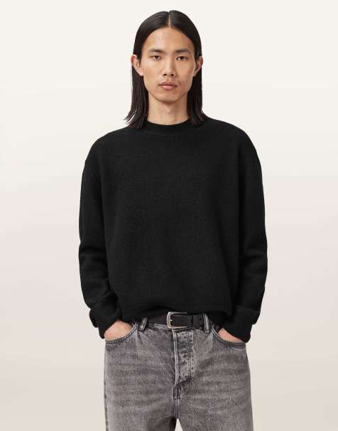 AllSaints – Marko – Sweatshirt in Schwarz mit Rundhalsausschnitt - view 1