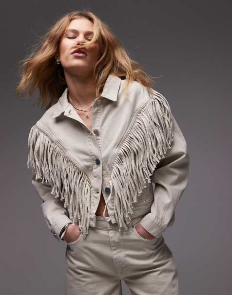 AllSaints - Marlene - Jack met franje in crème - view 1