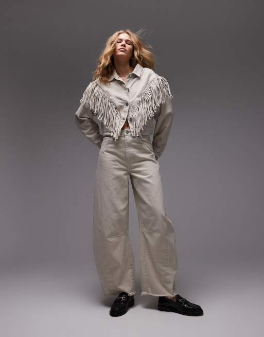 AllSaints – Marlene – Jacke in Cremeweiß mit Fransen, 2 von 4