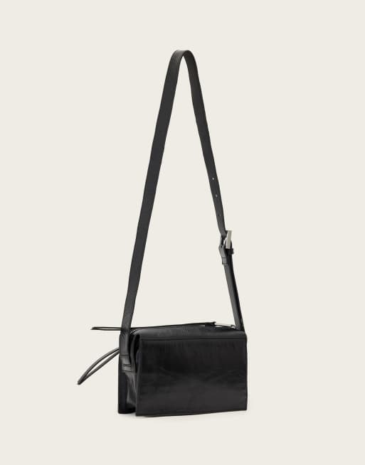 AllSaints Marlo leather wallet cross-body bag in black, 2 of 4