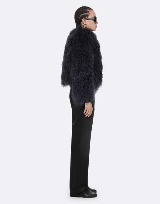 AllSaints Marquess aus Lammfell in Petrolblau, 3 von 7