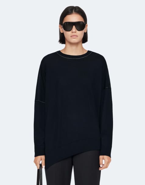 AllSaints Martel pull bleu marine encre - view 1