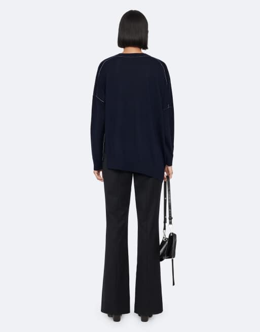 AllSaints Martel trui in inkt marineblauw, 4 van 7