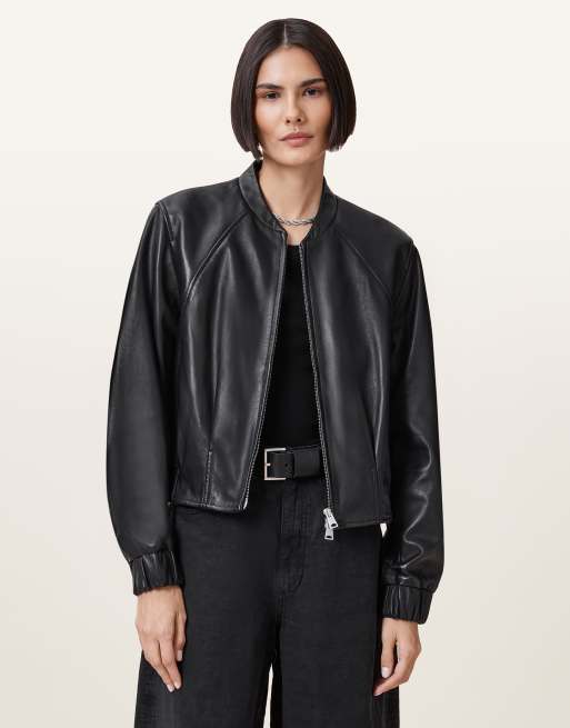 AllSaints – Martina – Bomberjacke in Schwarz