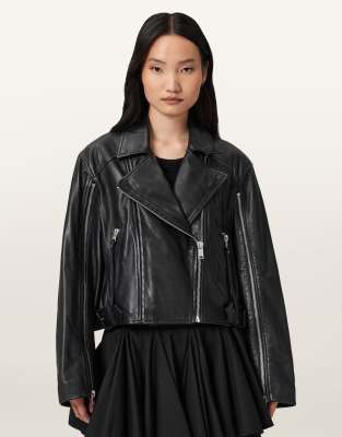 AllSaints - Masone - Bikerjacke in Schwarz